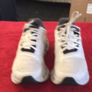 White Athletic Sneakers with Black Accents